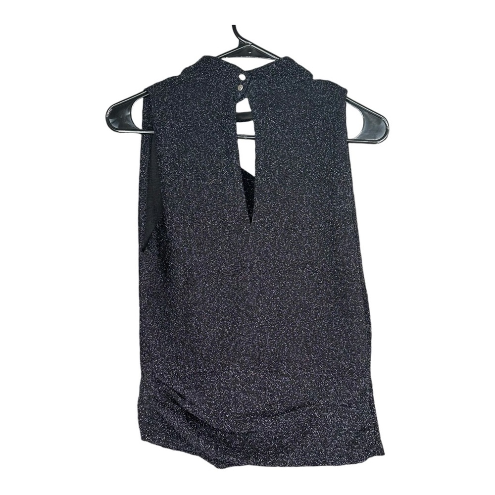 IRO Paris 36 Black Foa Sparkly Cutout Blouse High Neck Party Cocktail Sexy - Picture 4 of 15